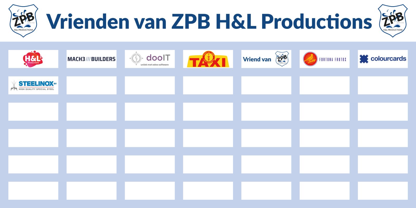 impressie van de sponsormogelijkheid van ZPB H&L Productions