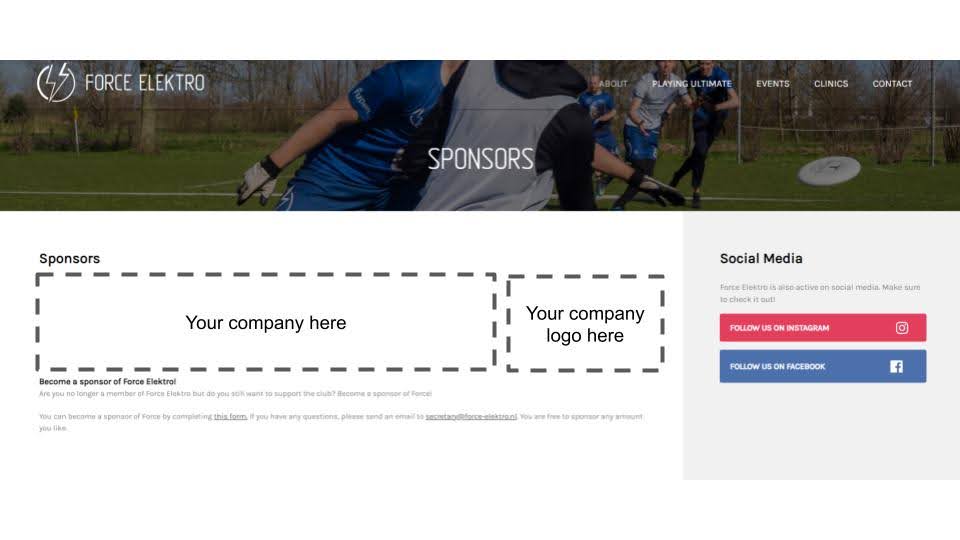 impressie van de sponsormogelijkheid van Force Elektro